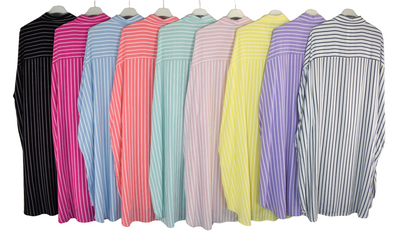 Stripe Oversized Shirt Dress for Women Loose and Lightweight Long Shirt Dress