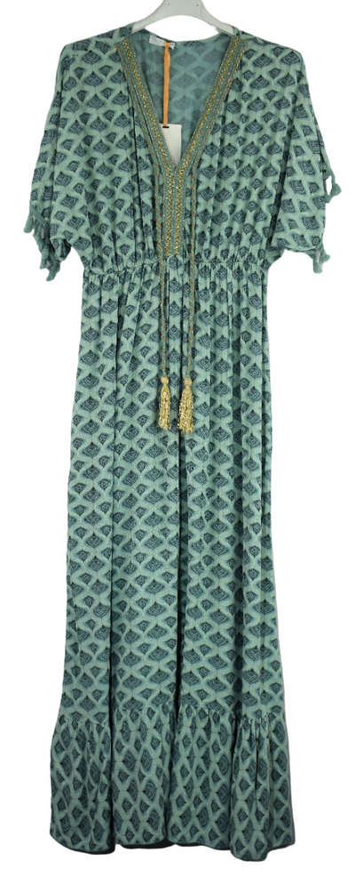 Ladies Italian Lagenlook Wavy Print Summer Maxi Dress