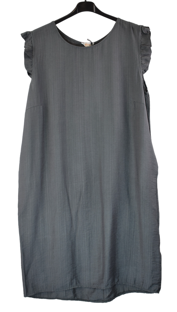 Ladies Italian Lagenlook Back Button Detail Summer Midi Dress