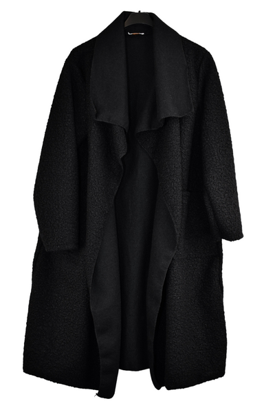 Ladies Italian Lagenlook Warm Winter Waterfall Collar Coat
