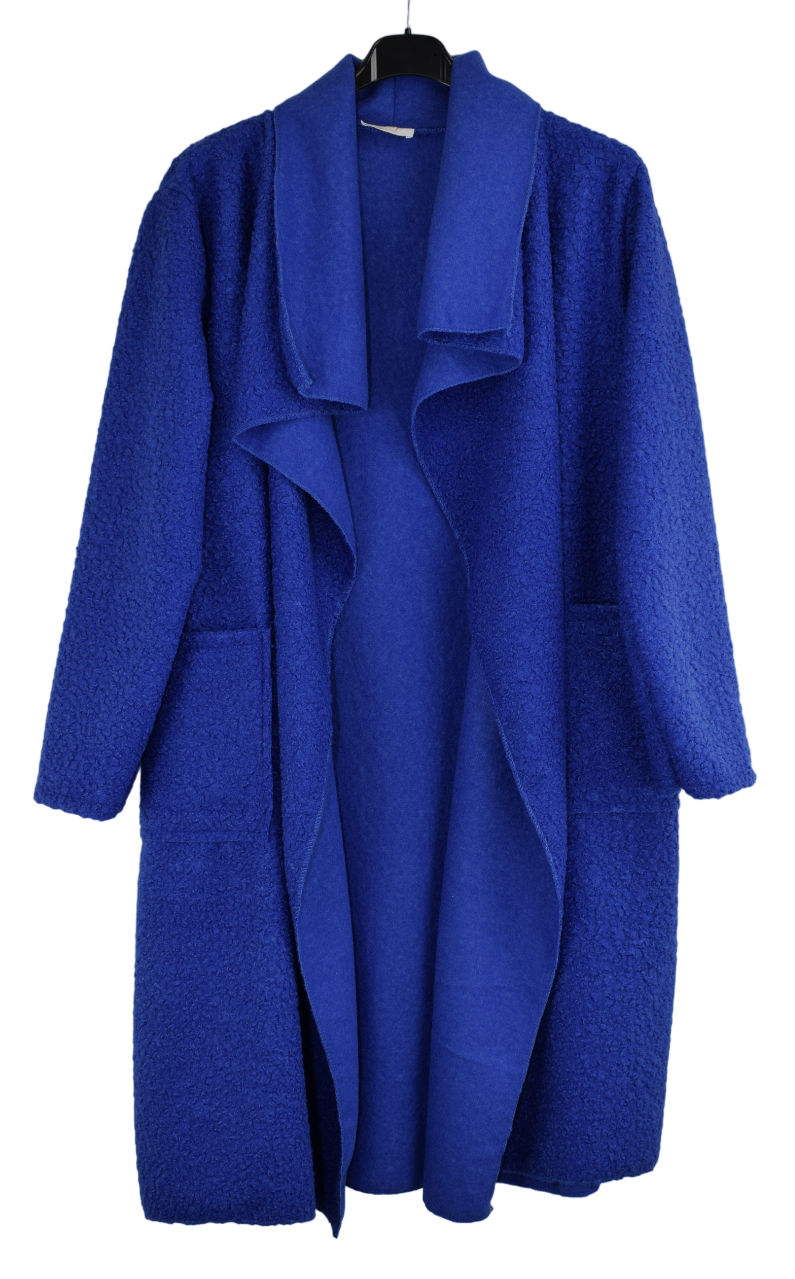 Ladies Italian Lagenlook Warm Winter Waterfall Collar Coat
