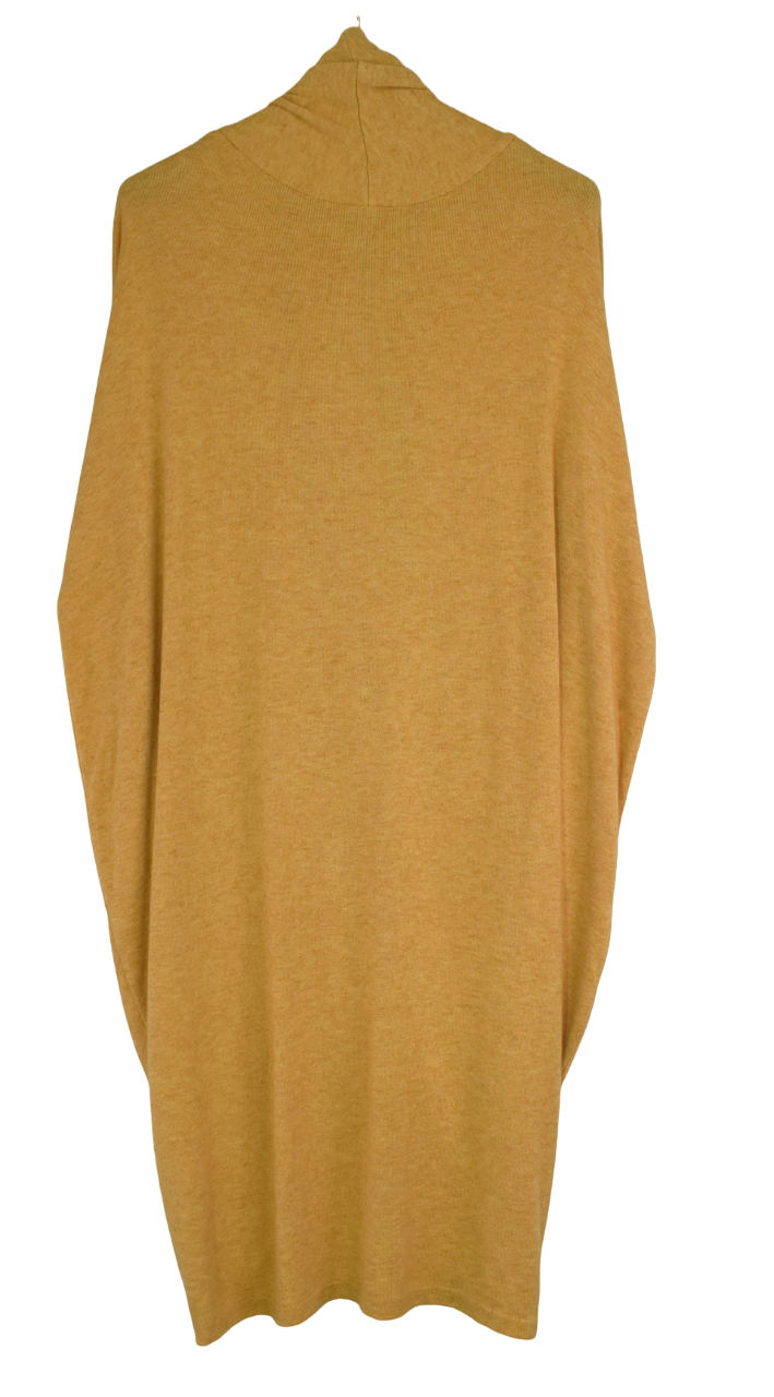 Ladies Italian Lagenlook Cocoon Wrapover Long Sleeve Fine Knit Jumper Dress