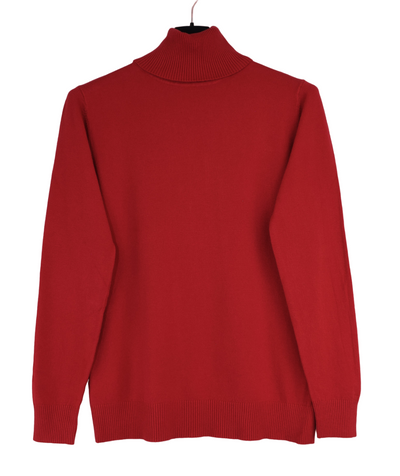 Ladies Italian Lagenlook Basic Polo Neck Lightweight Sweater Jumper Top