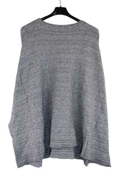 Ladies Italian Lagenlook Cable Knit Jumper with Pockets