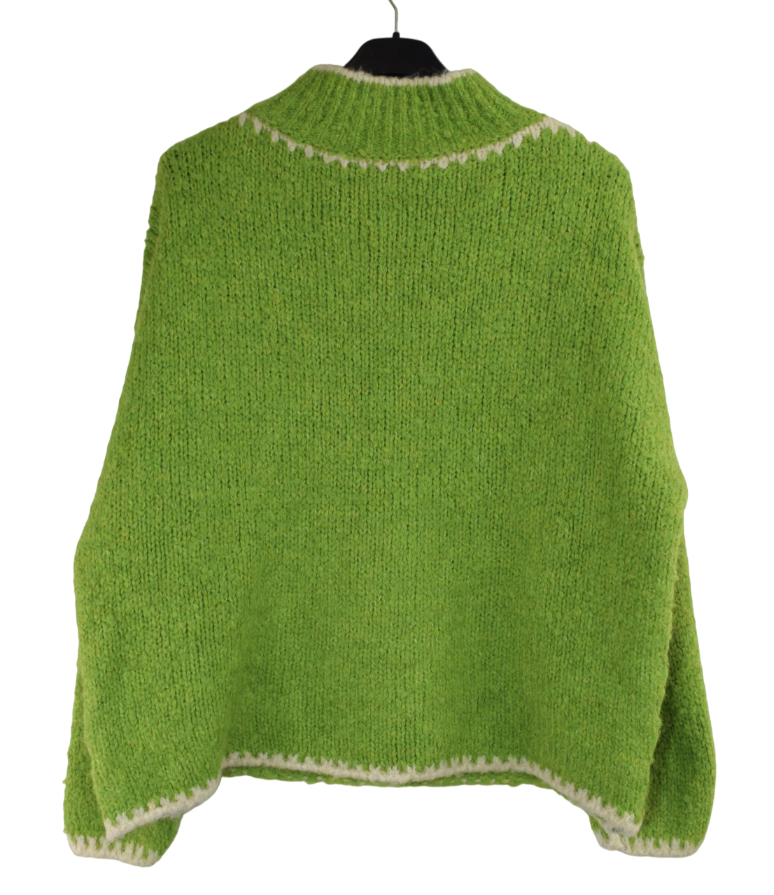 Ladies Italian Lagenlook Soft Cosy Wool Blend High Neck Blanket Stitch Jumper