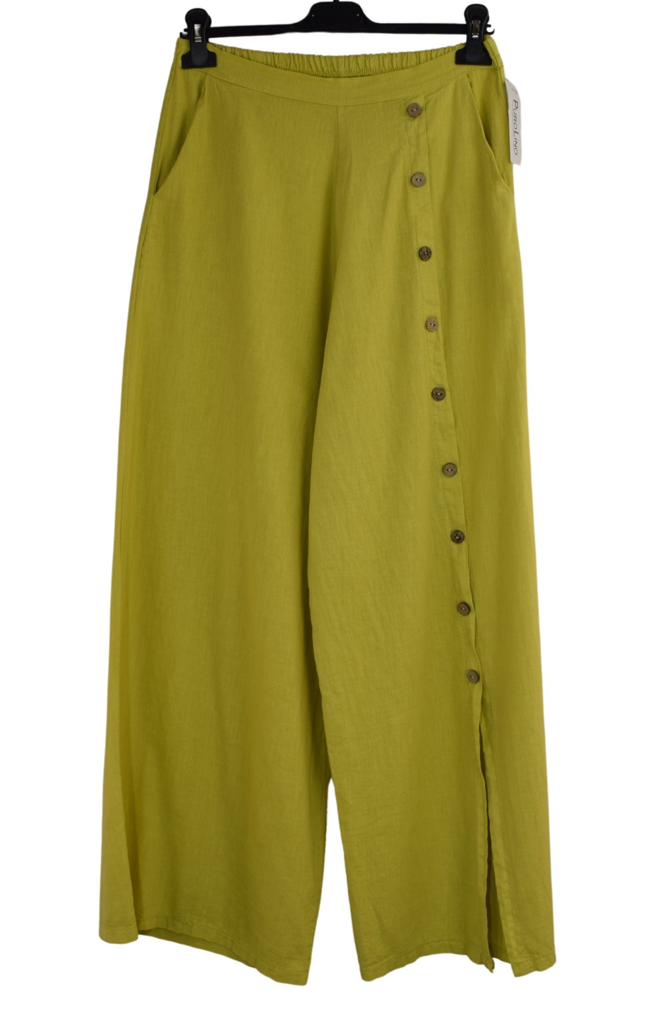 Linen Wide Leg Trouser with Button Detailing Palazzo Trouser for Women Casual Culottes