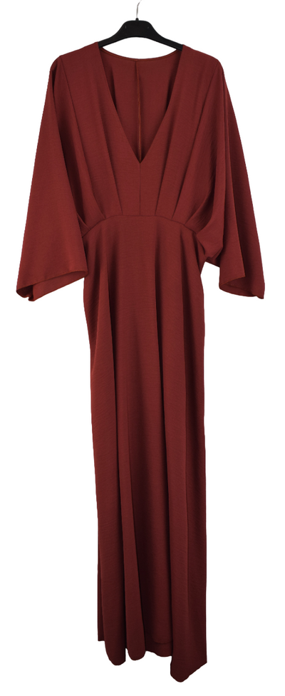 Ladies Italian Plain Short Sleeve Kaftan Maxi Dress with Elasticated Waist