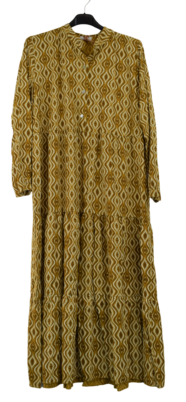 New Ladies Italian Lagenlook Printed Long Sleeve Maxi Dress