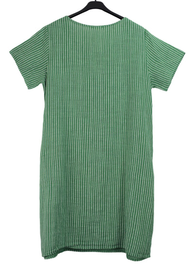 Ladies Italian Lagenlook Lightweight Cotton Stripe Tunic Summer Dress SS24