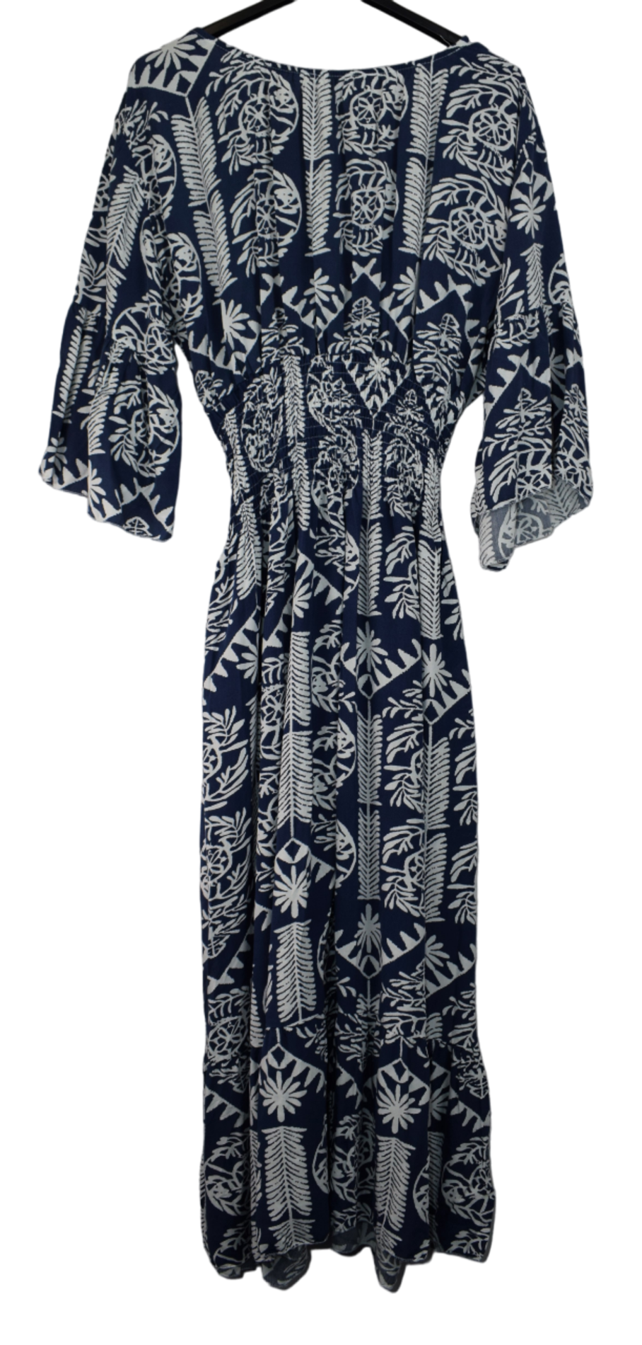 Ladies Italian Lagenlook Quirky Print Flare Sleeve Summer Maxi Dress