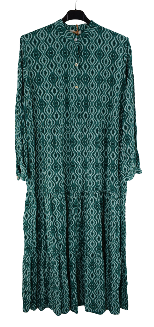 New Ladies Italian Lagenlook Printed Long Sleeve Maxi Dress
