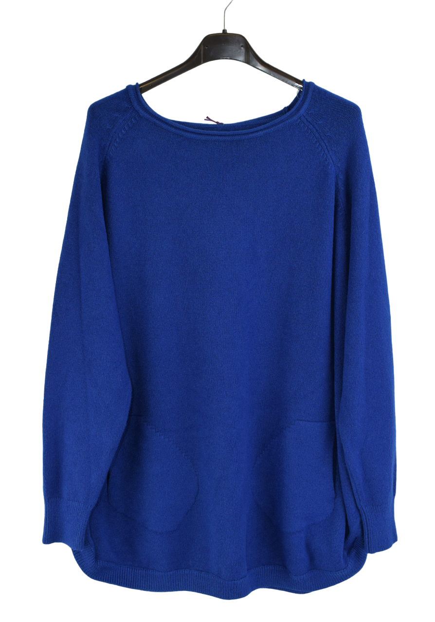 Ladies Italian Super Soft Side Button Detail Jumper with Pockets