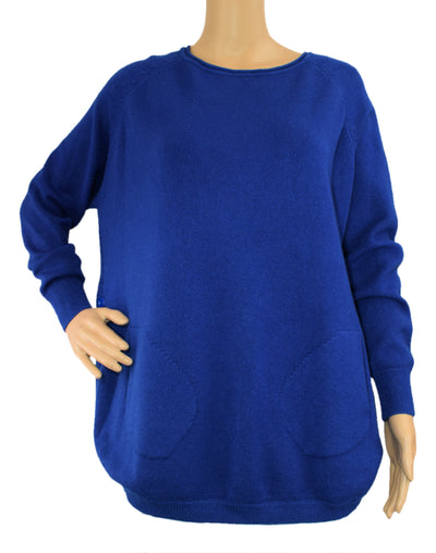 Ladies Italian Super Soft Side Button Detail Jumper with Pockets