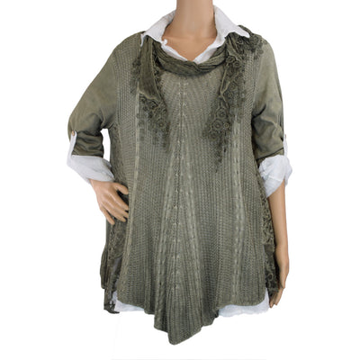 Ladies Italian 3-Piece Cotton Shirt, Tunic & Scarf