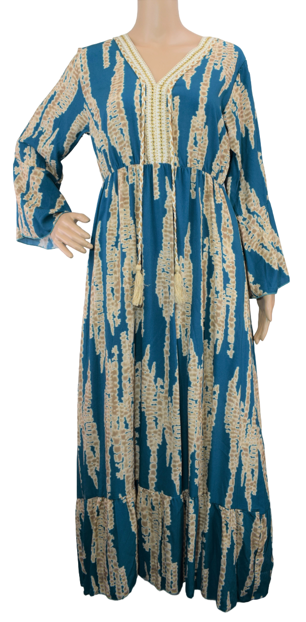 lagenlook maxi dress Ladies Italian Lagenlook Tie Dye Maxi Dress Tasselled with Long Flared –  Glitzee