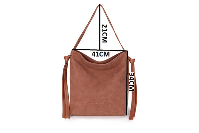Long & Son Ladies Large Vegan Leather and Suede Designer shoulder bag