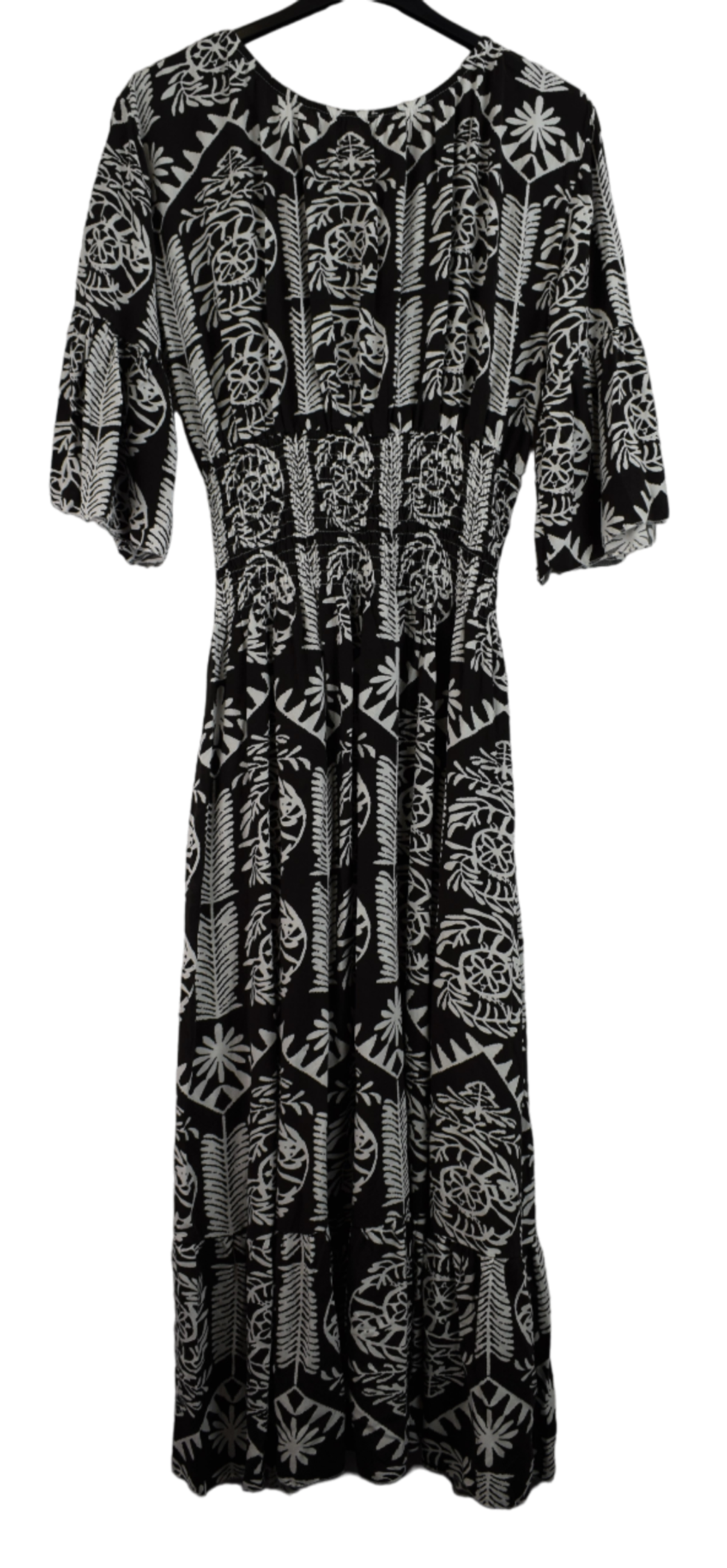 Ladies Italian Lagenlook Quirky Print Flare Sleeve Summer Maxi Dress