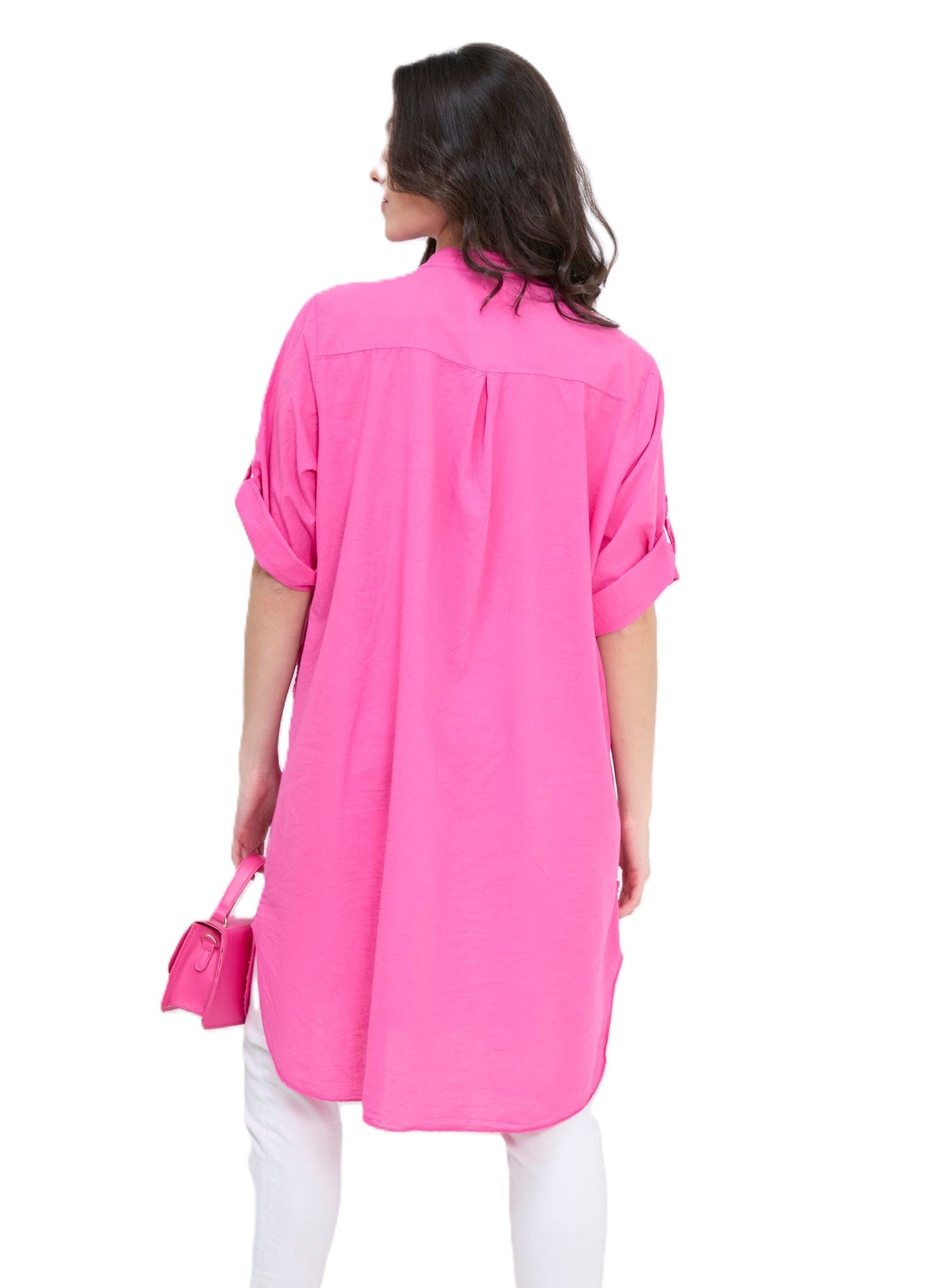 Italian Lagenlook Floral Star Embroidered Lightweight Cotton Summer Button Through Shirt Dress