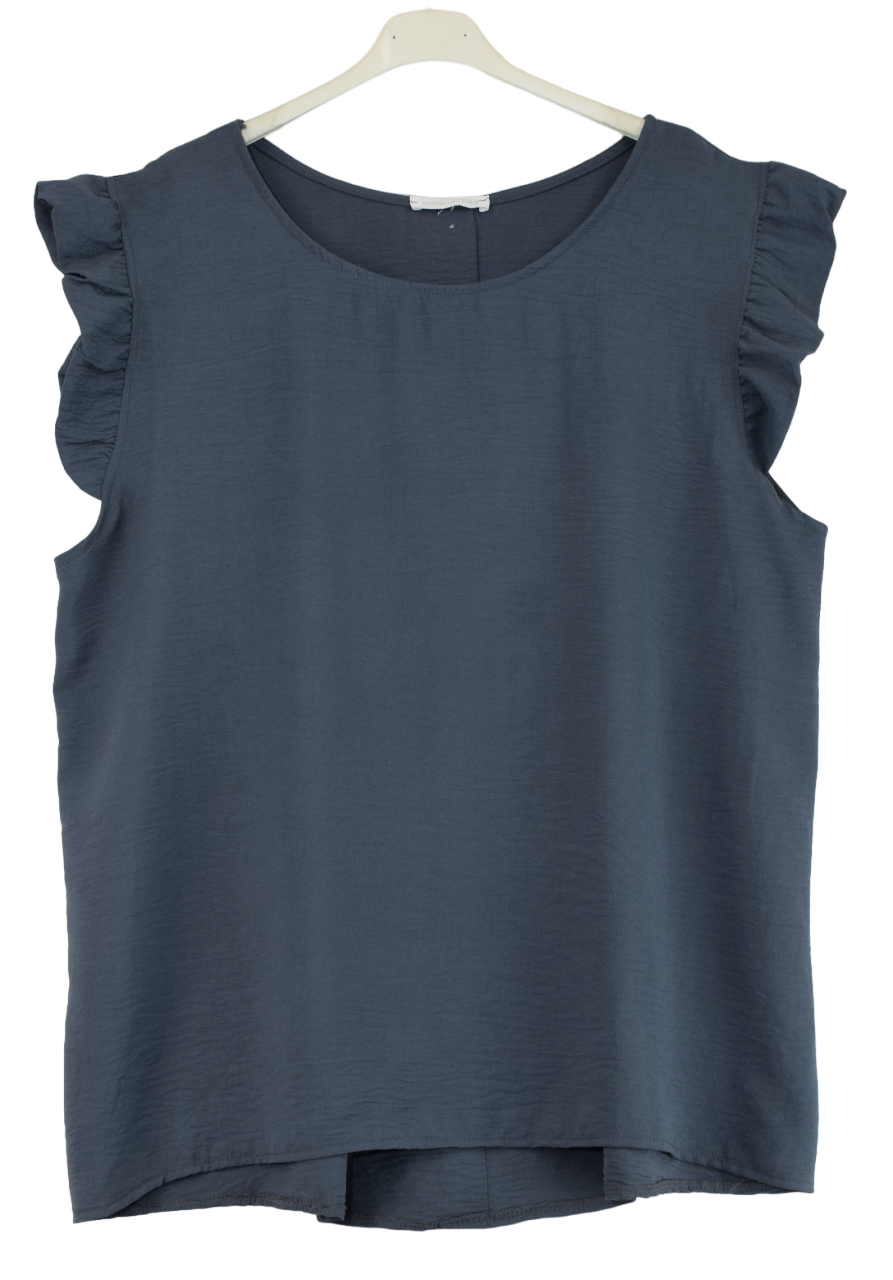 Ladies Italian Lagenlook Button Back Vest Top