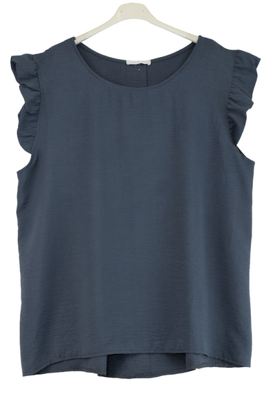 Ladies Italian Lagenlook Button Back Vest Top