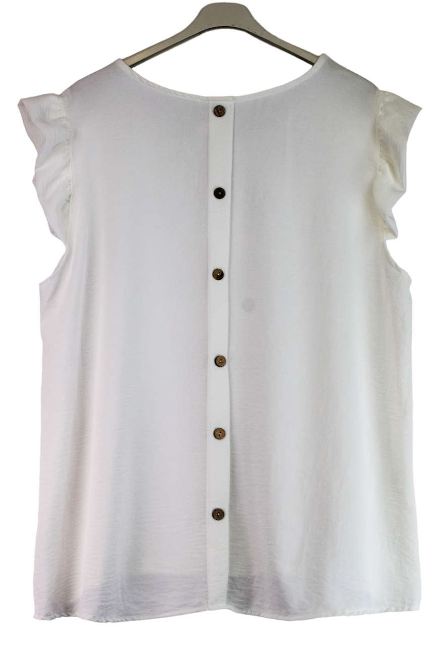 Ladies Italian Lagenlook Button Back Vest Top