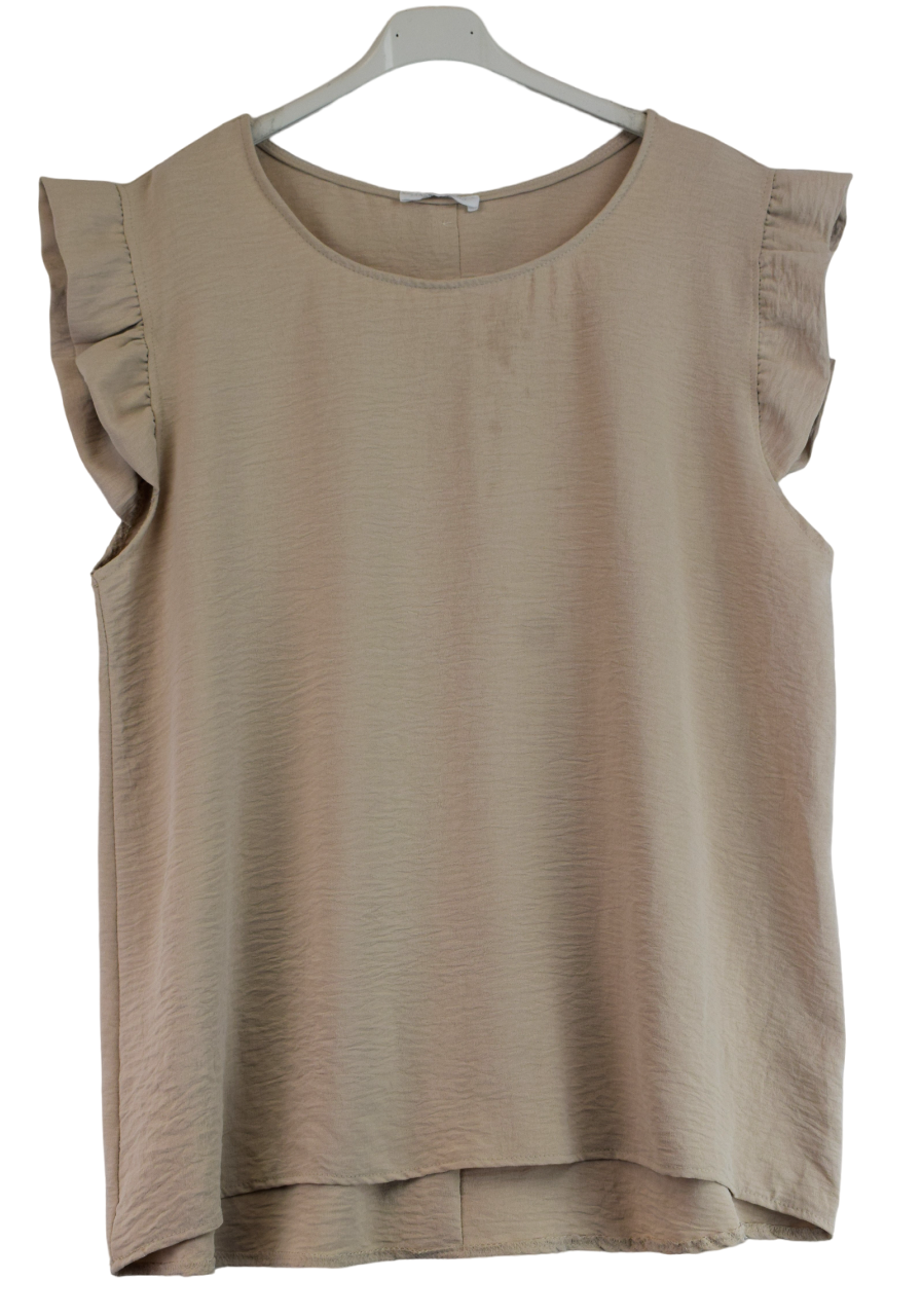 Ladies Italian Lagenlook Button Back Vest Top