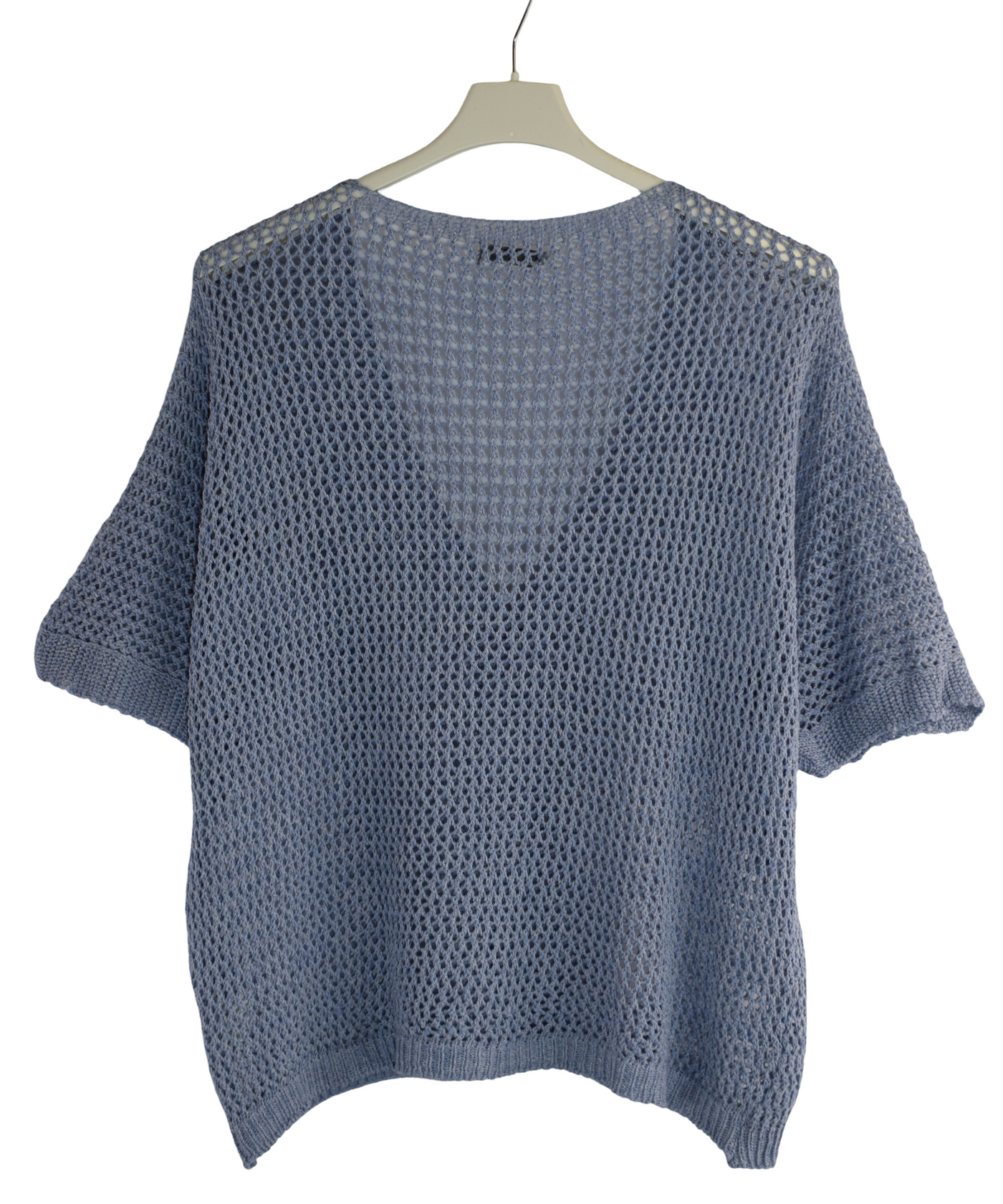 Ladies Italian Lagenlook Crochet Knit Short Sleeve Cardigan Summer