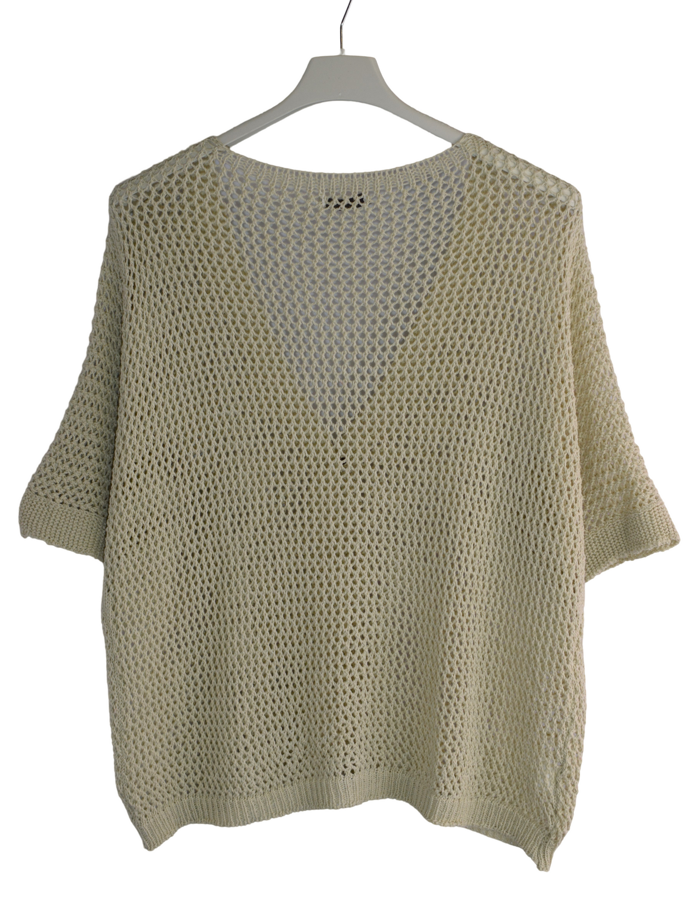 Ladies Italian Lagenlook Crochet Knit Short Sleeve Cardigan Summer