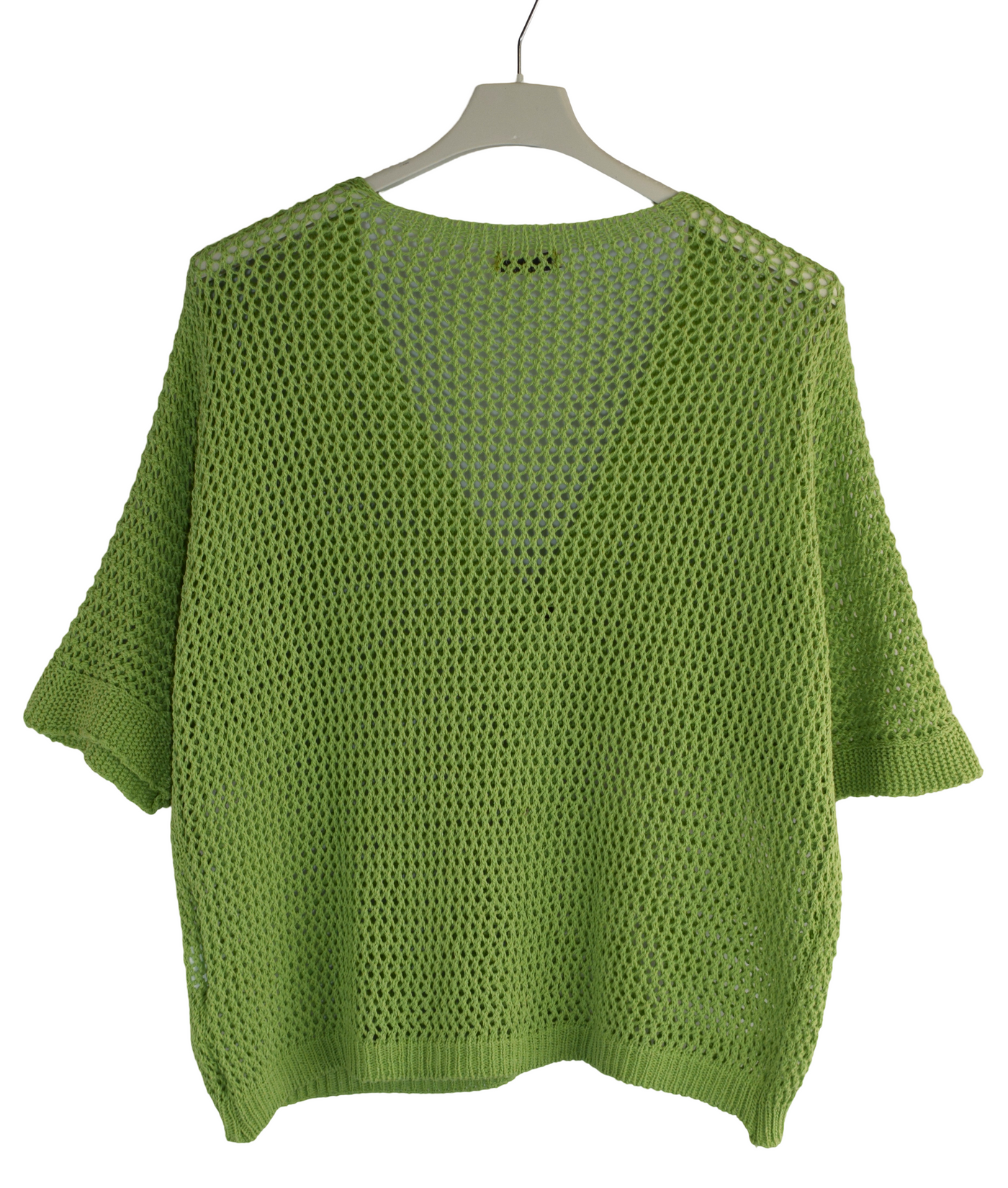 Ladies Italian Lagenlook Crochet Knit Short Sleeve Cardigan Summer
