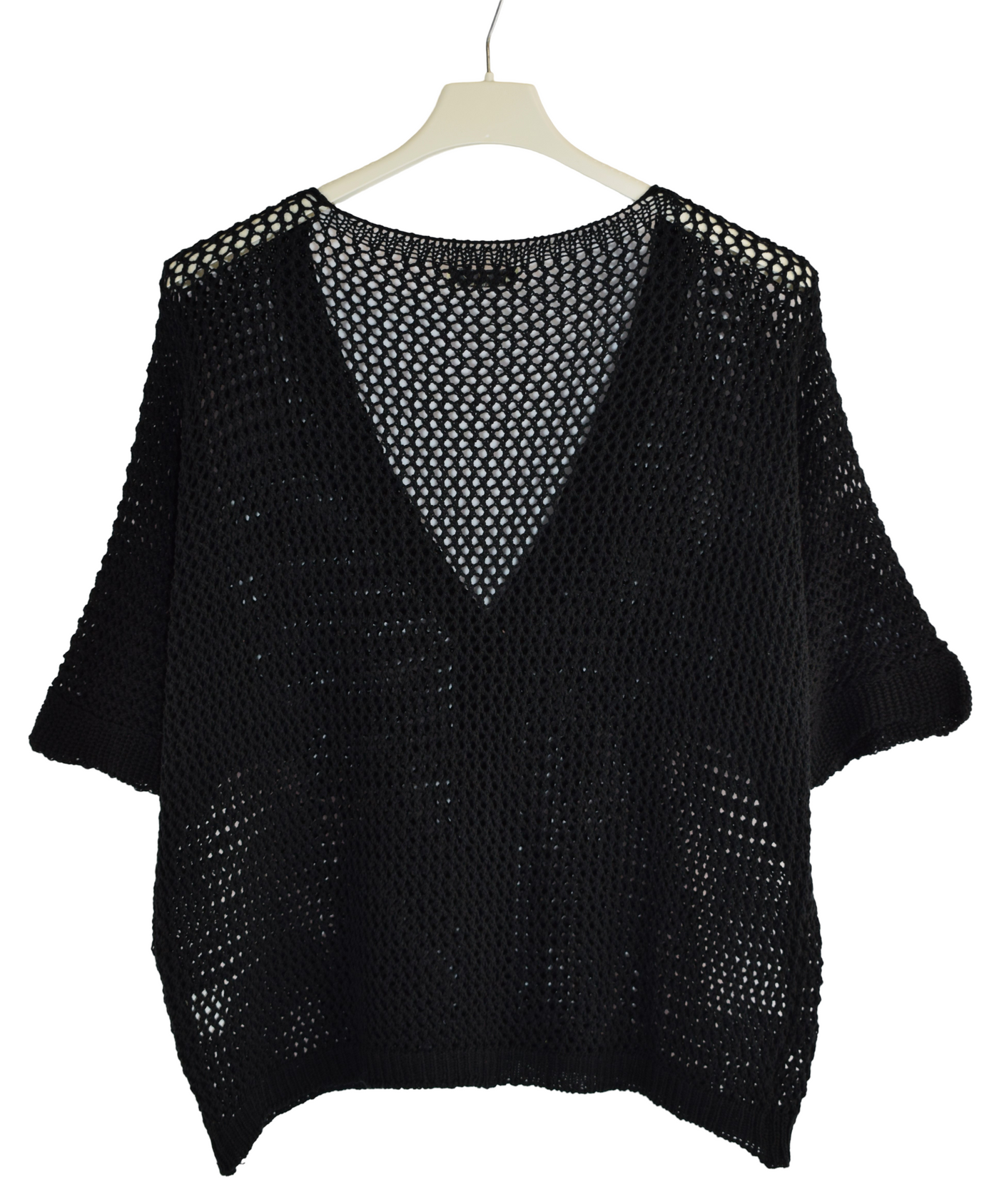 Ladies Italian Lagenlook Crochet Knit Short Sleeve Cardigan Summer