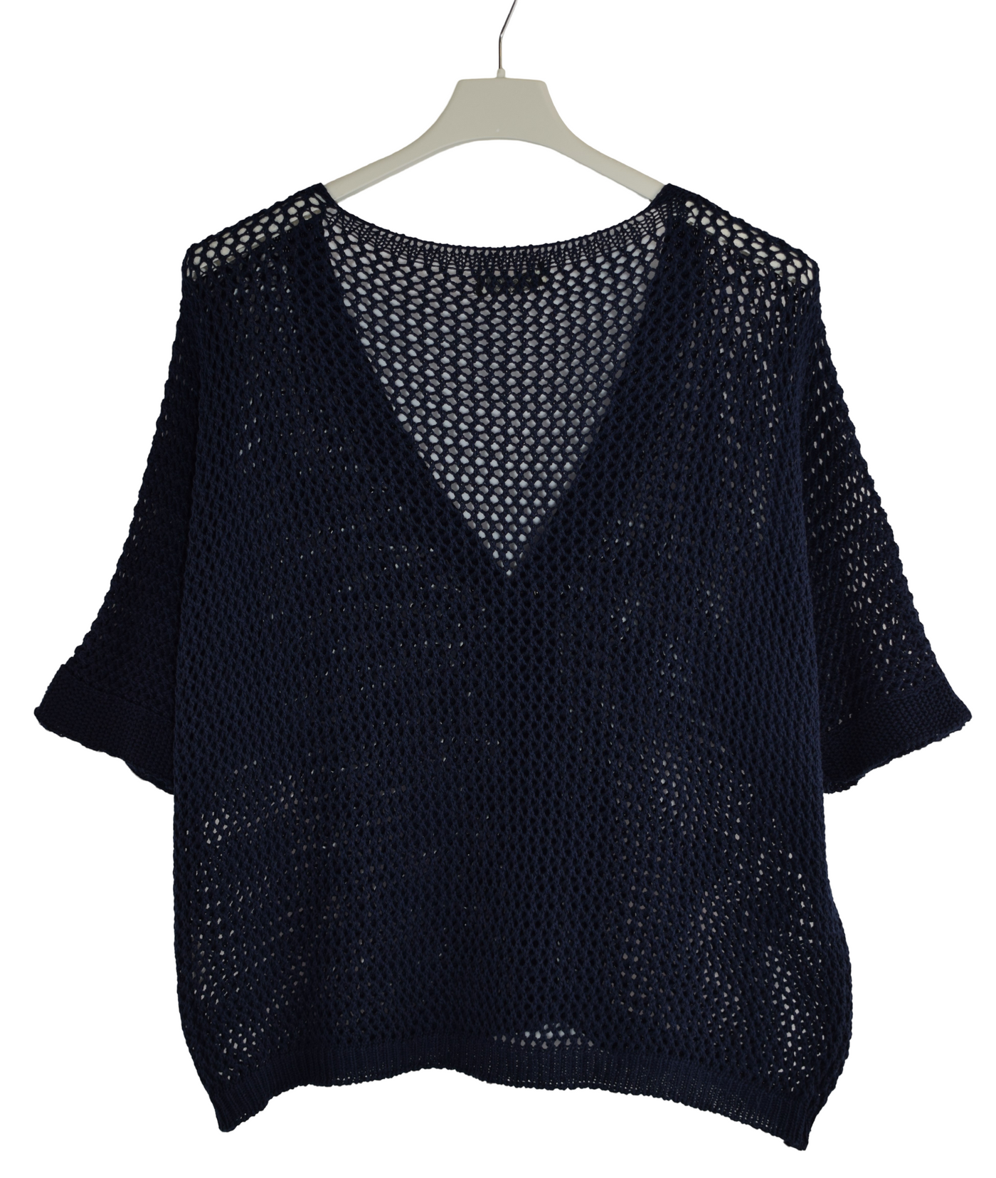 Ladies Italian Lagenlook Crochet Knit Short Sleeve Cardigan Summer