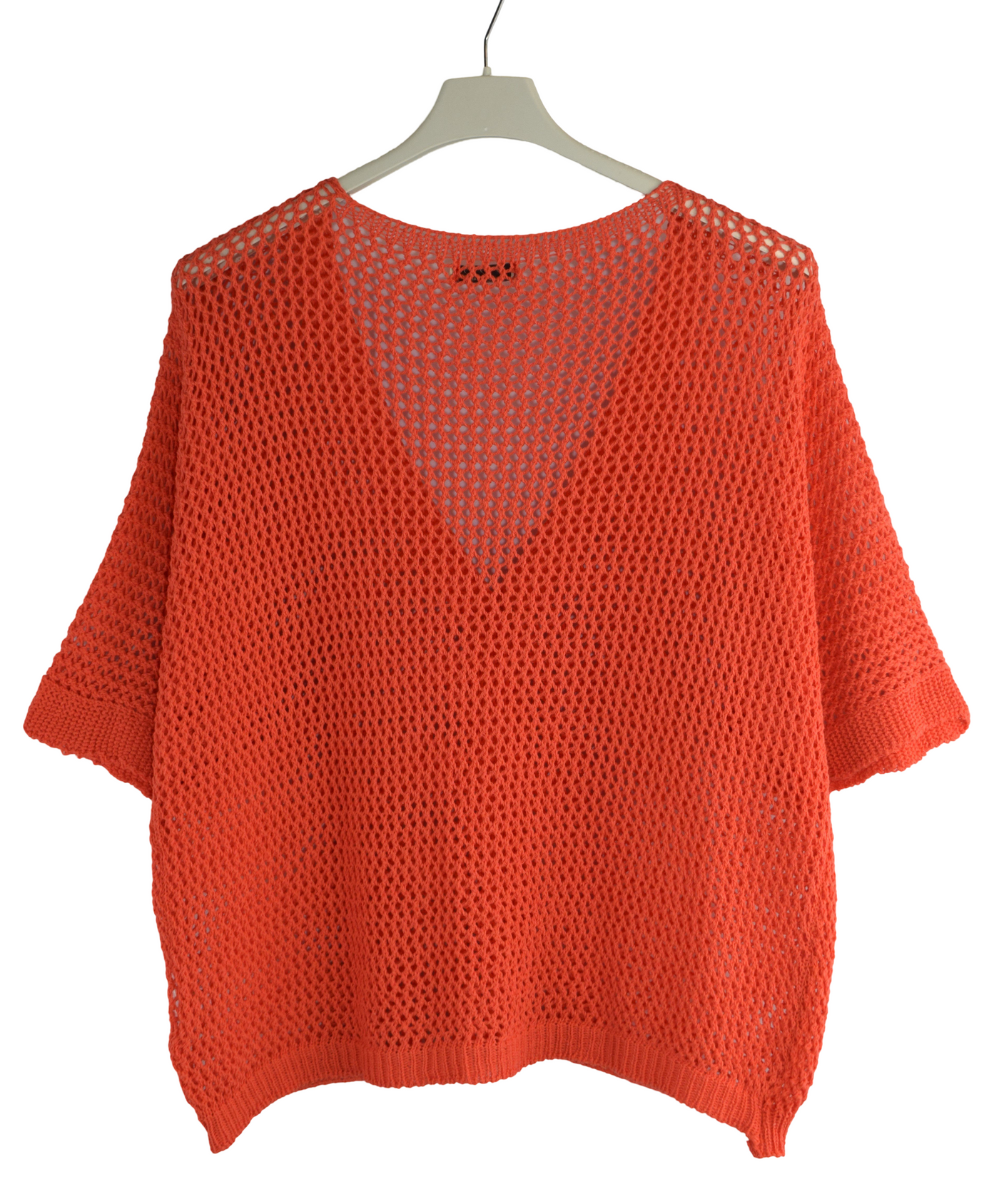 Ladies Italian Lagenlook Crochet Knit Short Sleeve Cardigan Summer