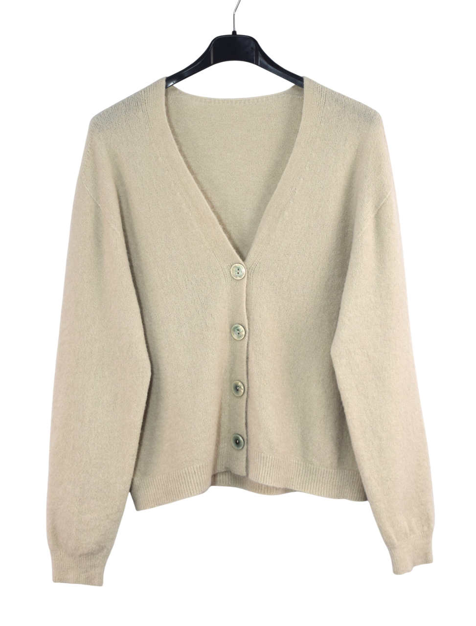 Ladies Italian Lagenlook Soft Knit V-Neck Button Through Long Sleeve Cardigan