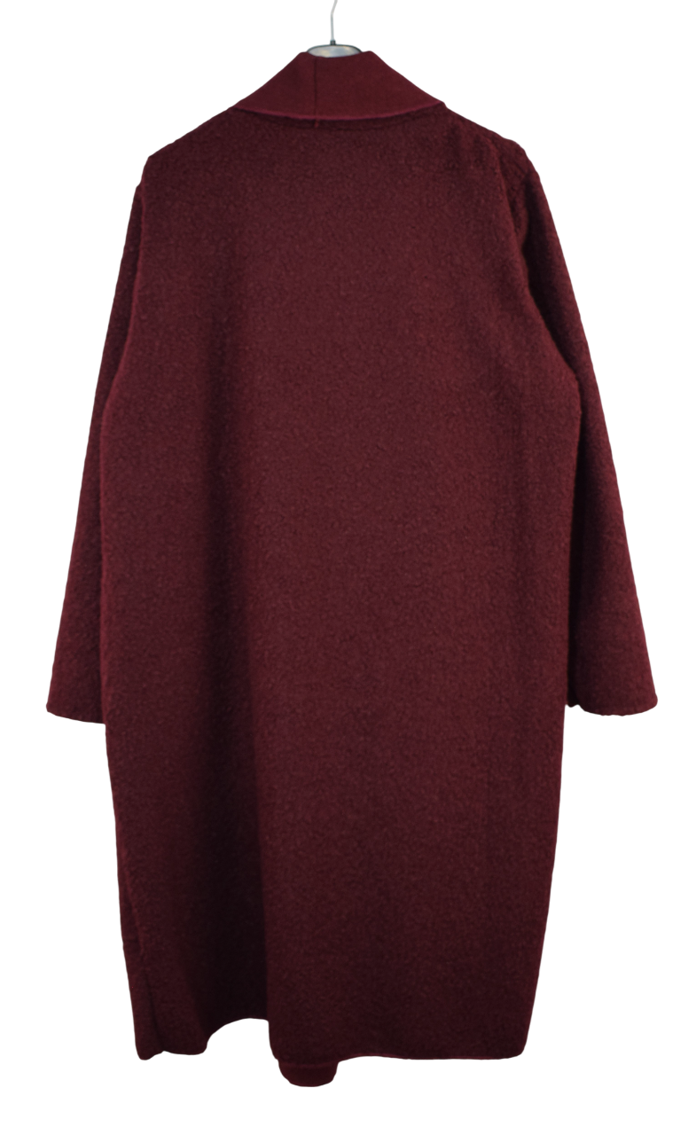 Ladies Italian Lagenlook Boucle Warm Winter Waterfall Collar Coat