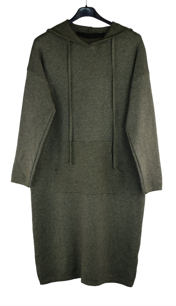 Italian Lagenlook Hooded Long Jumper Dress with Pockets Autumn / Winte Glitzee Italian Lagenlook Hooded Long Jumper Dress with Pockets Autumn / Winte Glitzee