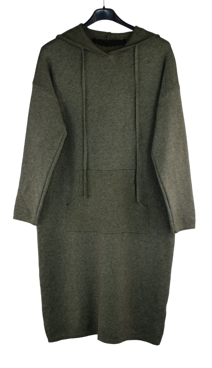 Italian Lagenlook Hooded Long Jumper Dress with Pockets Autumn / Winter Collection