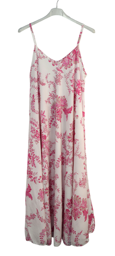 Ladies Italian Lagenlook Fine Floral Sleeveless Maxi Long Summer Dress