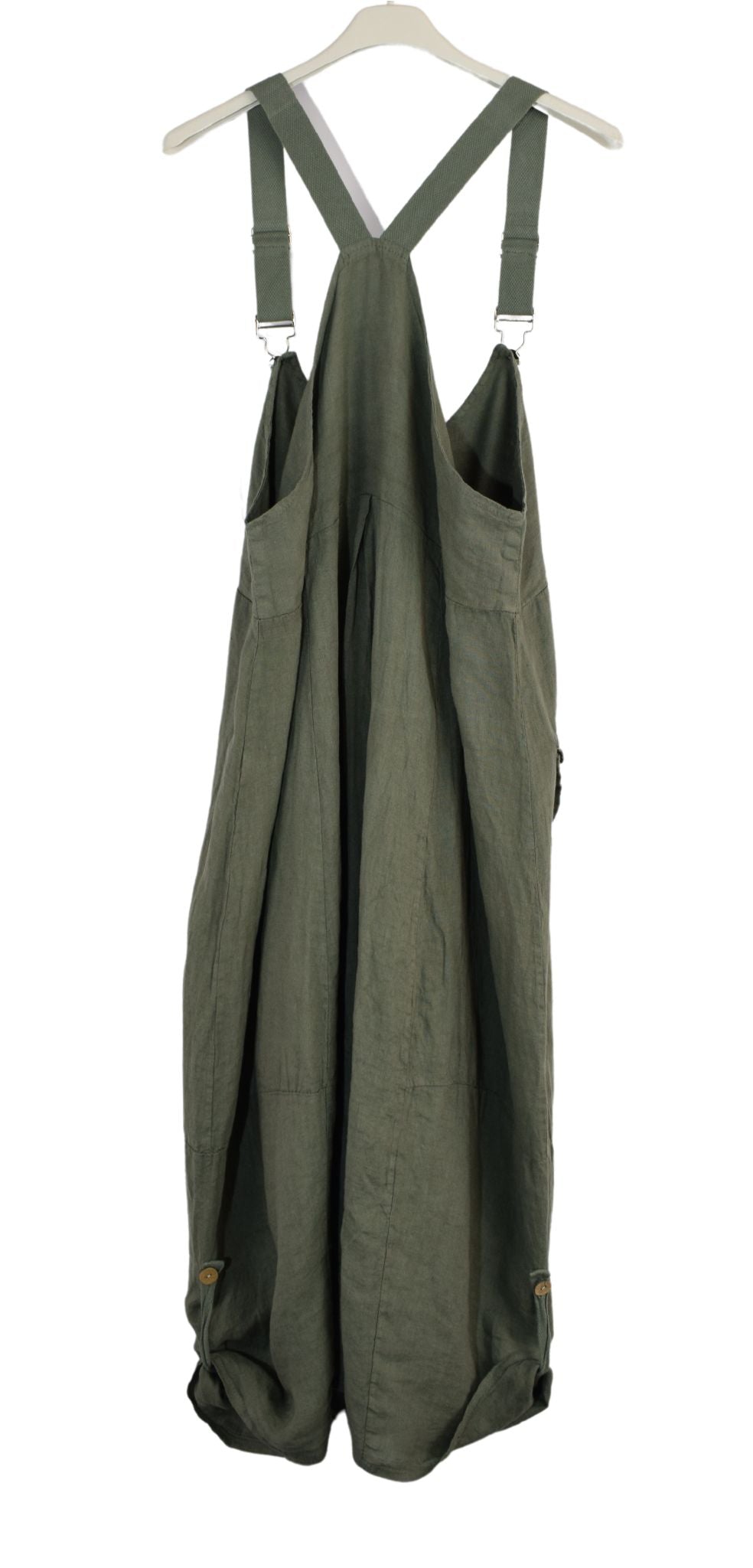 Ladies Casual Italian Lagenlook Lightweight Summer Linen Dungaree Dres –  Glitzee