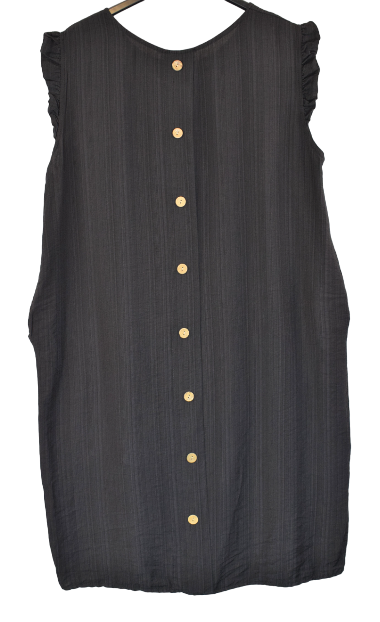 Ladies Italian Lagenlook Back Button Detail Summer Midi Dress