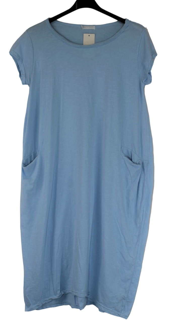 Ladies Italian Cotton Jersey Stretch Tunic Dress with Pockets