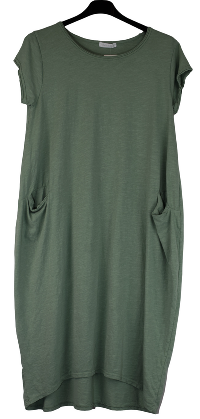 Ladies Italian Cotton Jersey Stretch Tunic Dress with Pockets