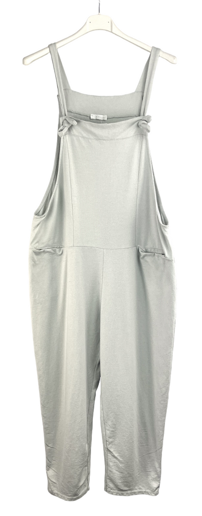 Ladies Italian Lagenlook Plain All-in-One Dungarees Jumpsuit