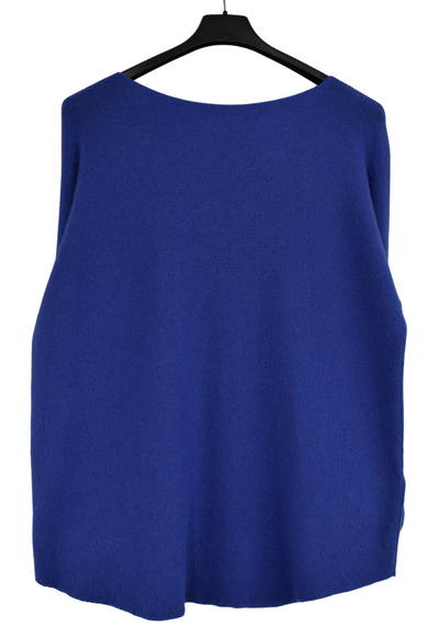 Ladies Italian Lagenlook Soft Plain Round Neck Short Jumper