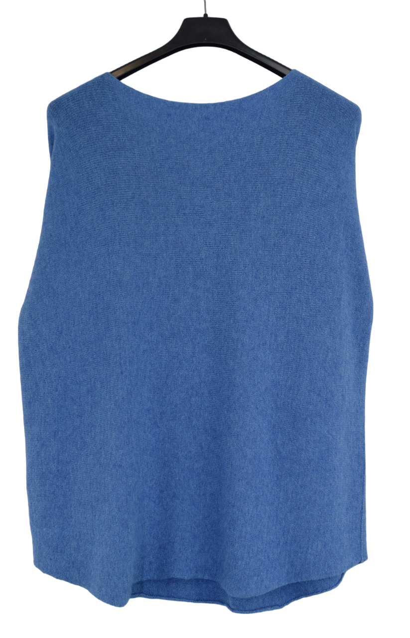 Ladies Italian Lagenlook Soft Plain Round Neck Short Jumper