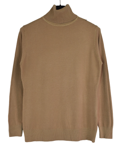 Ladies Italian Lagenlook Basic Polo Neck Lightweight Sweater Jumper Top