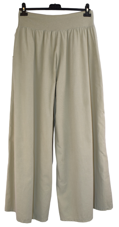 Ladies Italian Lagenlook Cord Palazzo Wide Leg Trousers Culottes