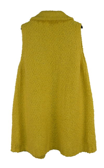 Ladies Italian Soft Warm Wool Blend Open Front Boucle Gilet Collared Sleeveless Knit