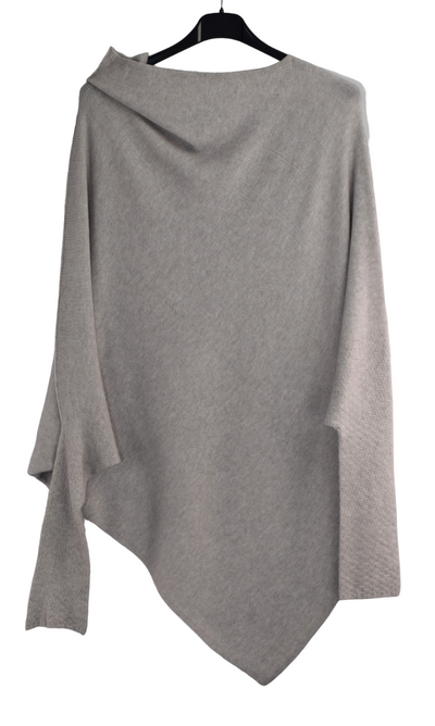 Italian Lagenlook Asymmetric Draped Jumper Off The Shoulder Knit Jumper