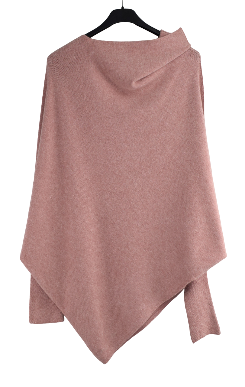 Italian Lagenlook Asymmetric Draped Jumper Off The Shoulder Knit Jumper