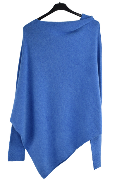 Italian Lagenlook Asymmetric Draped Jumper Off The Shoulder Knit Jumper